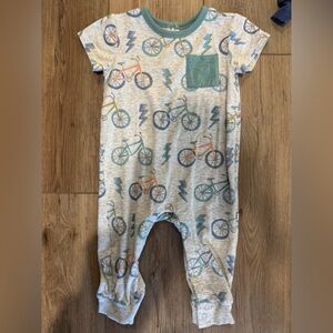 Little Sleepies Let's Ride Pocket Pant Romper - 6-12 months